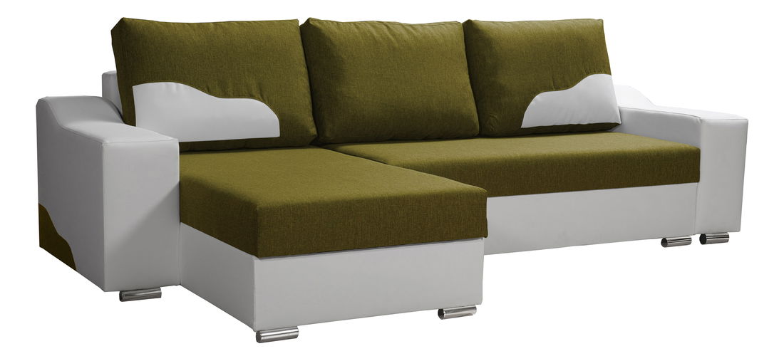 Rohová sedačka Wisteria (zelená + biela) (L)