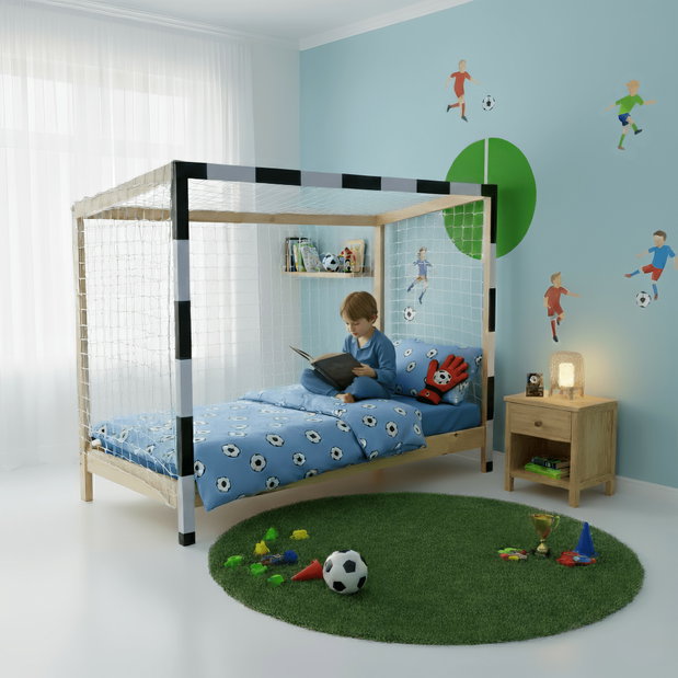 Dječji krevet na kat 90 cm Facilmente (prirodna + bijela + crna) (s podnicom)