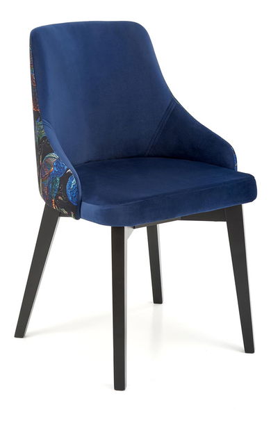 Jedálenská stolička Edo (čierna + modrá)