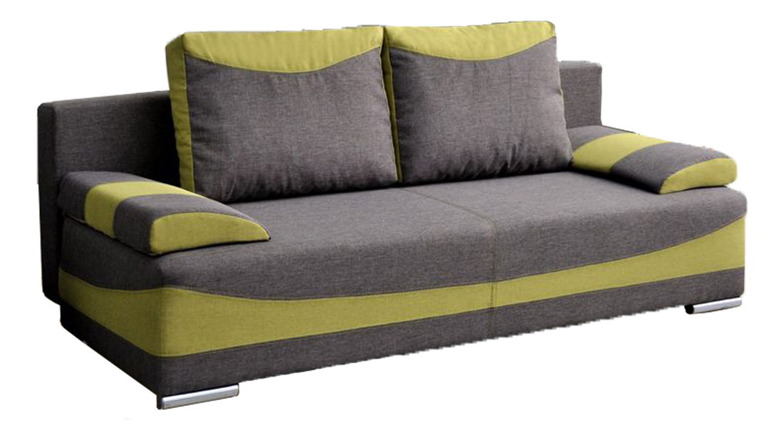 Pohovka trojsedačka Dalbur (tmavosivá + zelená)