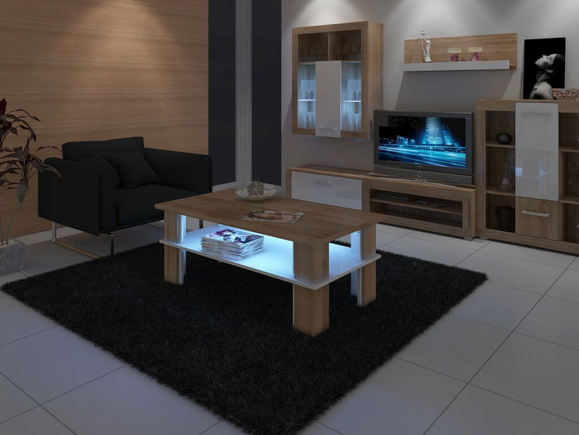 Stolić za kavu Fernhill 2 (sonoma svijetla + sjaj bijeli) 