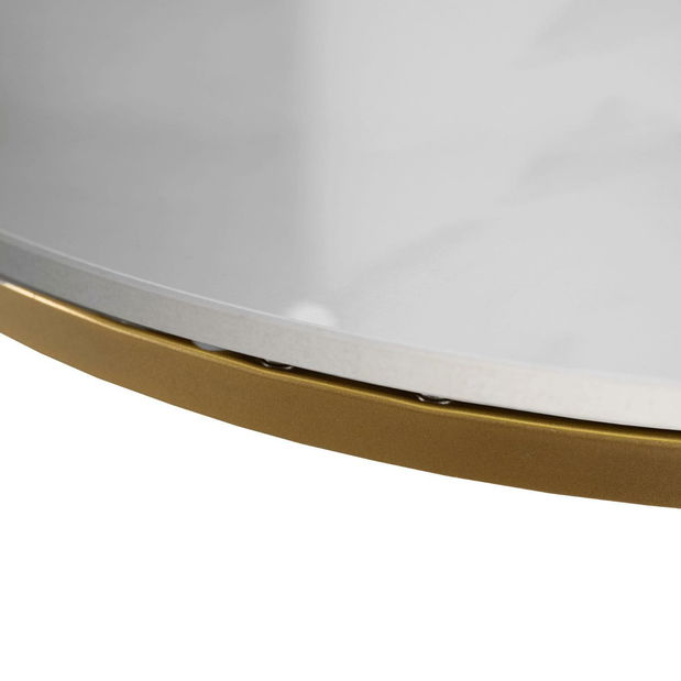 Stolić za kavu Kenrucky (bijeli sjaj + zlatna) 