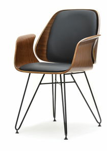 Stolica Silk (tamni orah + crna)