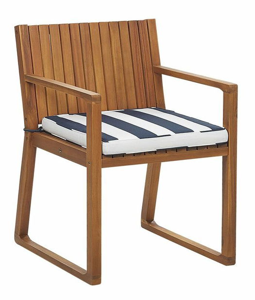 Vrtni blagovaonski set SASAN (svijetlo smeđa) (plavi jastuci) (za 8 osoba)