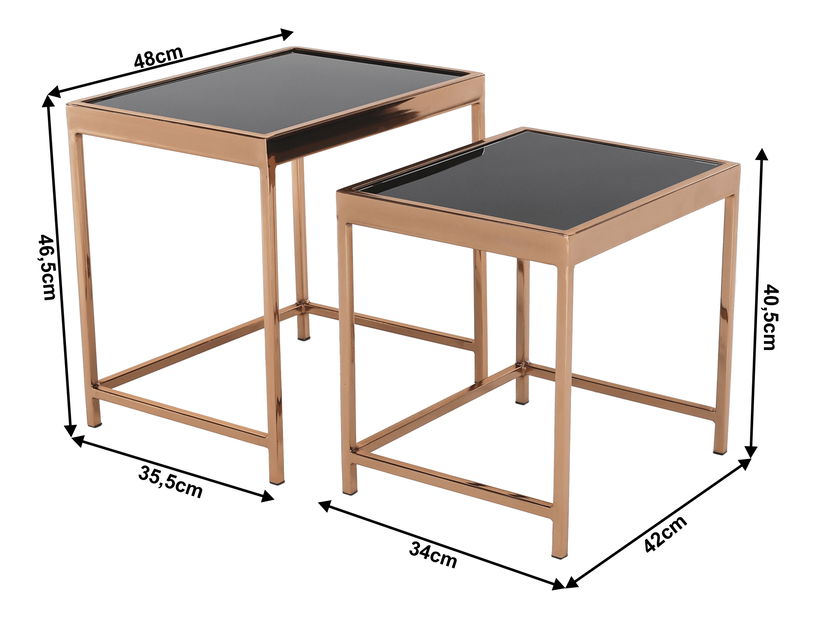Konferenčný stolík Vivien (ružové zlato + čierna)