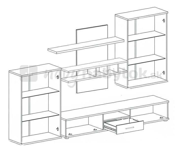 Obývacia stena SMART (s osvetlením)