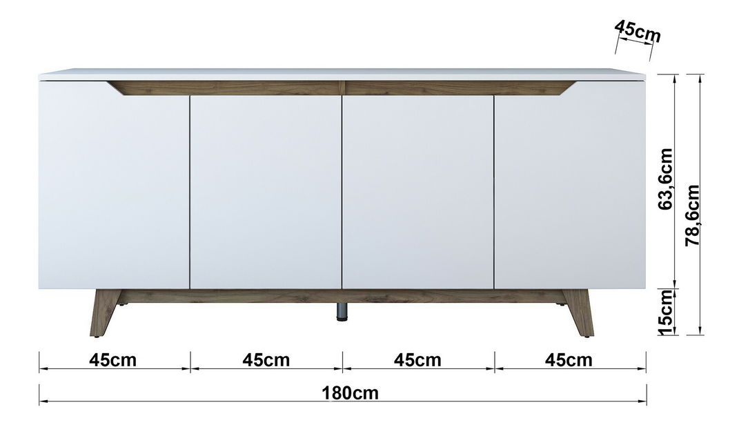 Ormarić Gigi (bijela + orah)