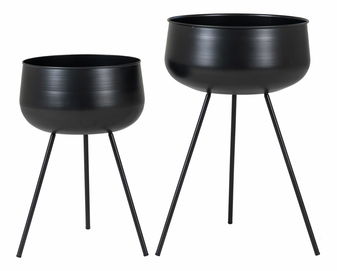 Set de 2 ghivece de flori Aridelia (negru)