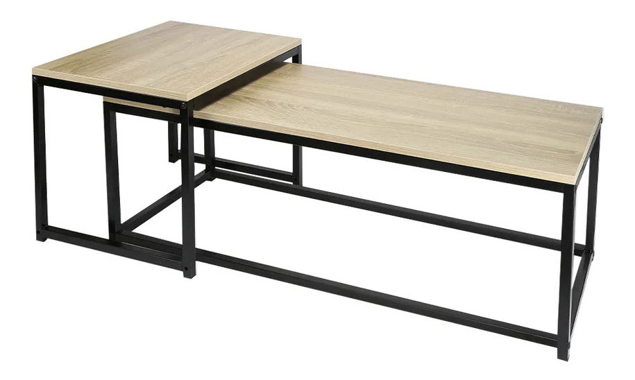 Dohányzóasztal készlet (2 db.) Hustler Typ 2 (szonoma tölgy + fekete)