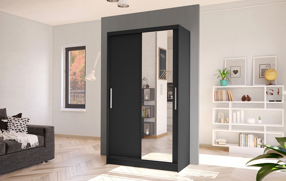 Šatníková skriňa Coletta III (čierna)