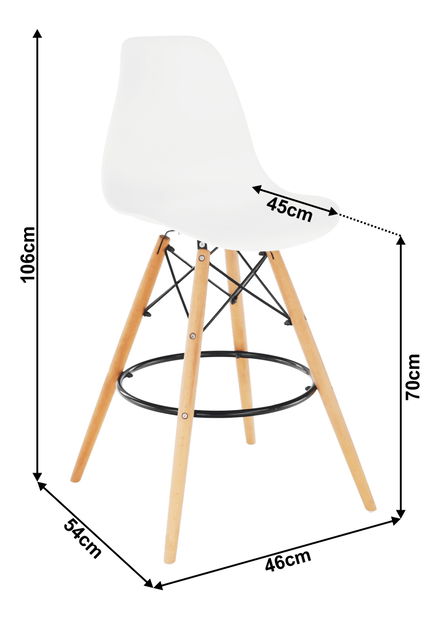 Barska stolica Caribik (bijela + bukva)