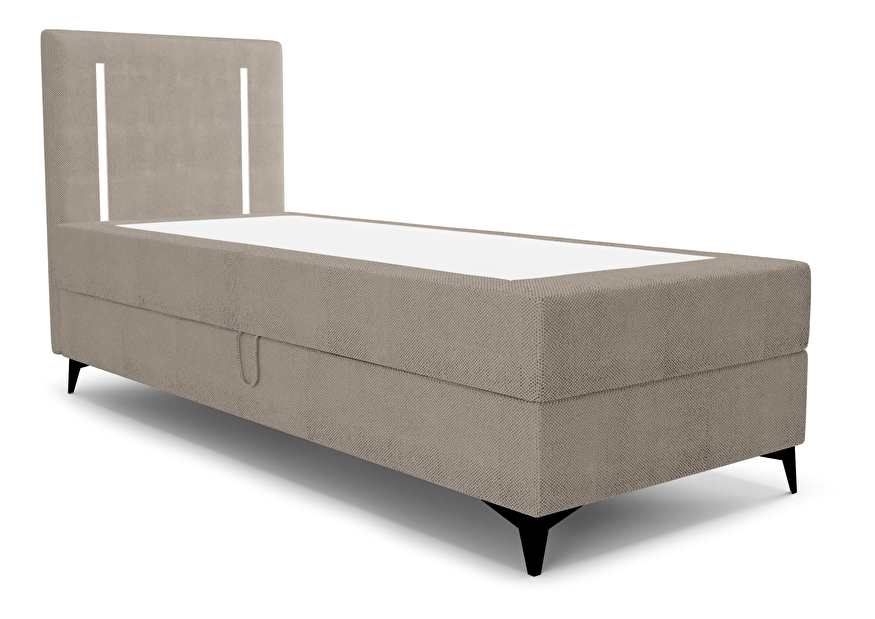Egyszemélyes ágy 80 cm Ortega Comfort (világoskék) (ágyráccsal és matraccal, és tárolóhellyel) (LED világítással)
