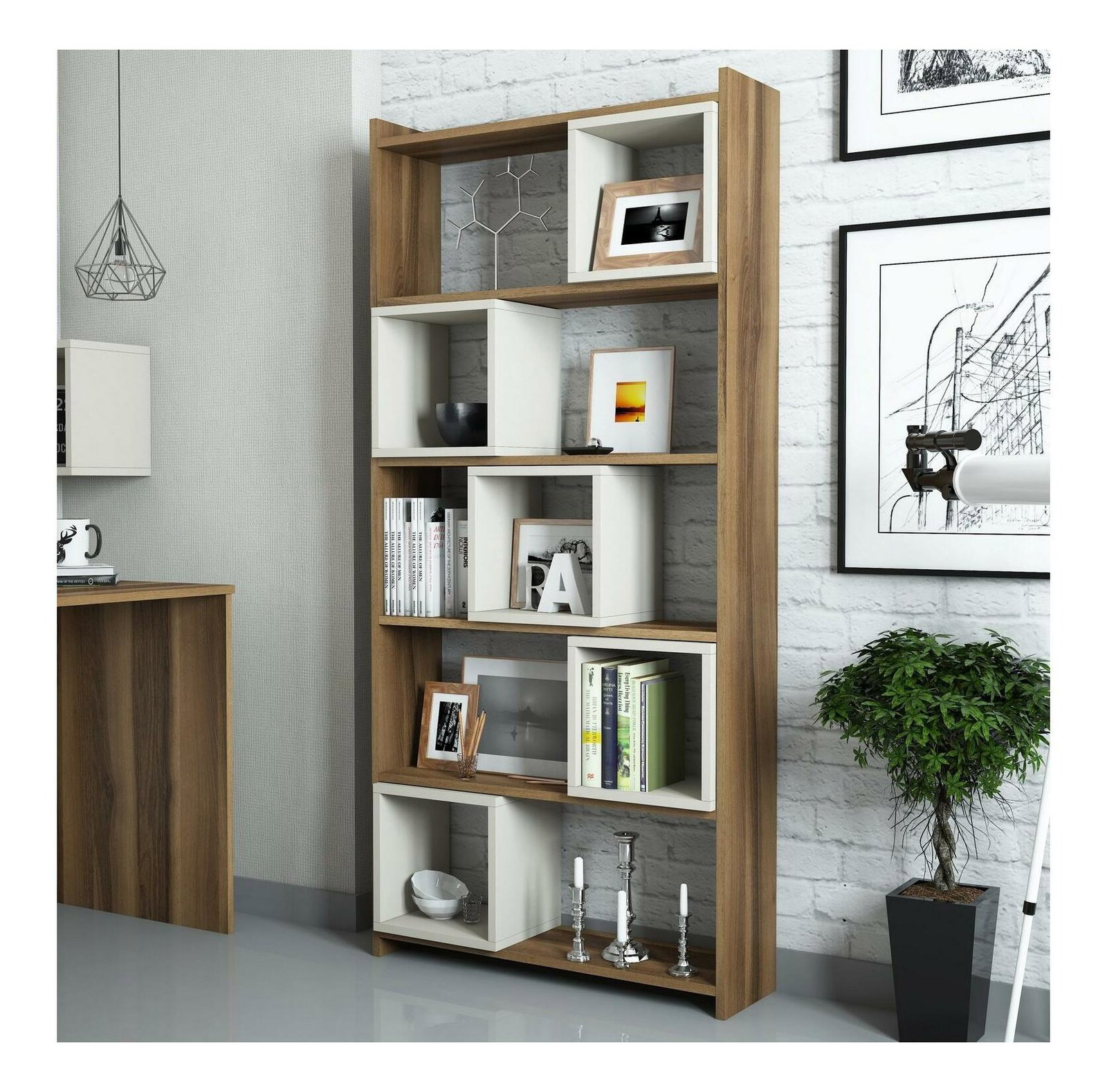 Regál Blanchet (orech + krémová)