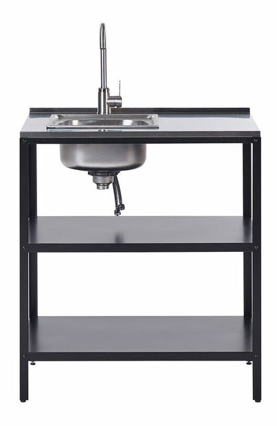 Kuhinjski ormarić za vrt Vianney (crna) (sa sudoperom)