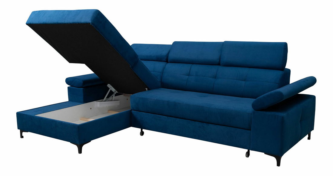 Rohová sedačka Nicholle (tmavomodrá) (L)