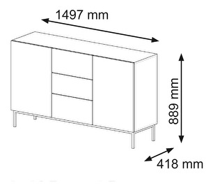 Comodă Rawy 3D (Alb)