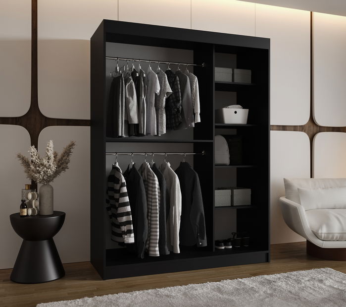 Dulap de haine 150 cm Boomer 3 (Negru)