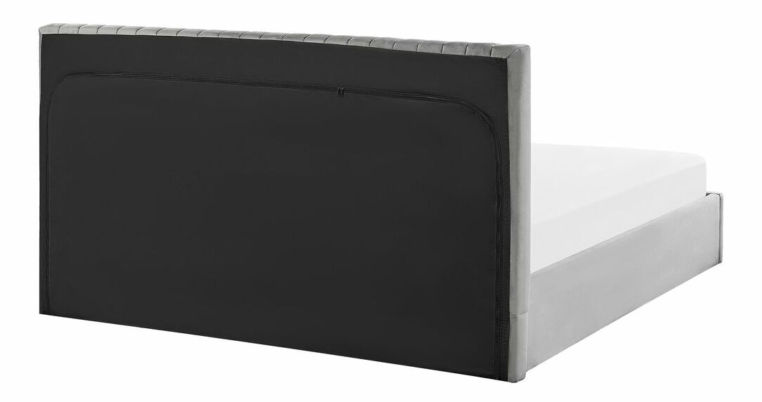 Manželská posteľ 180 cm Vakarine (sivá) (s roštom a úložným priestorom)