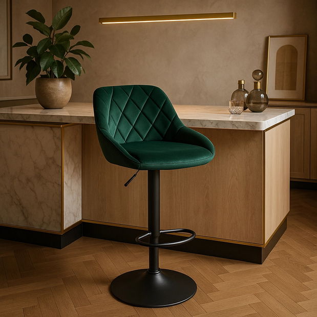 Scaun tip bar Edvina (verde închis) 