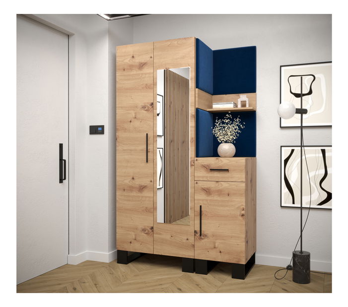 Előszobabútor Amanda 16 (artisan tölgy + kék)