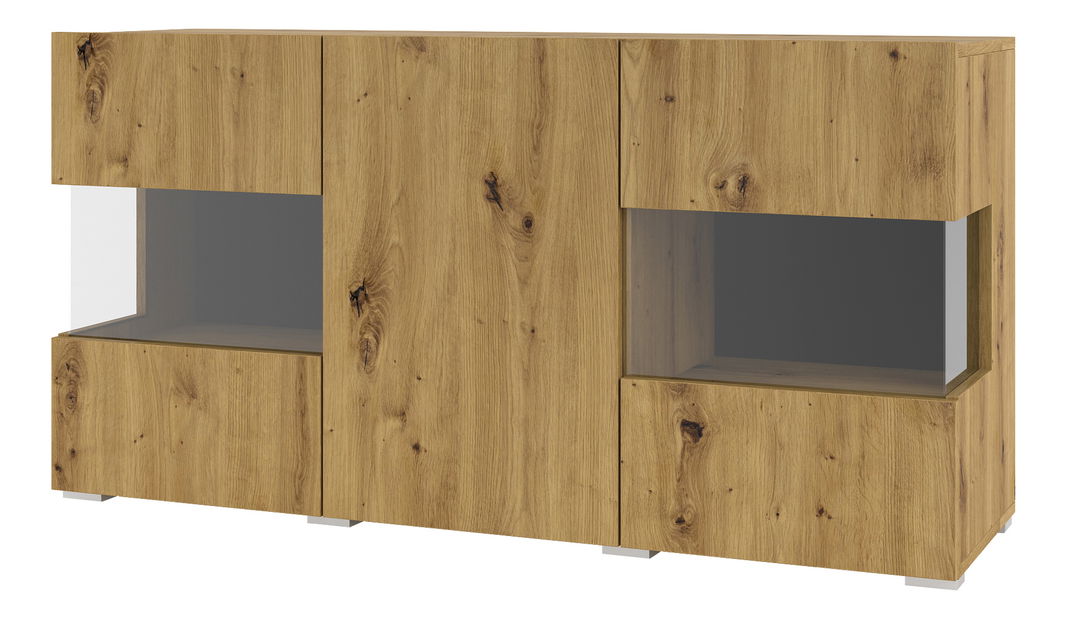 Vitrína Avernic Typ 25 (čierna + dub artisan)