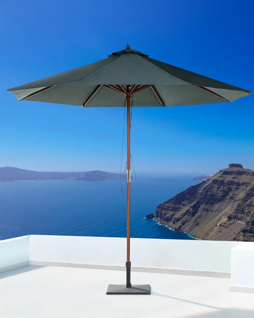 Záhradný slnečník 270 cm TRATORIA II (drevo) (tmavosivá)