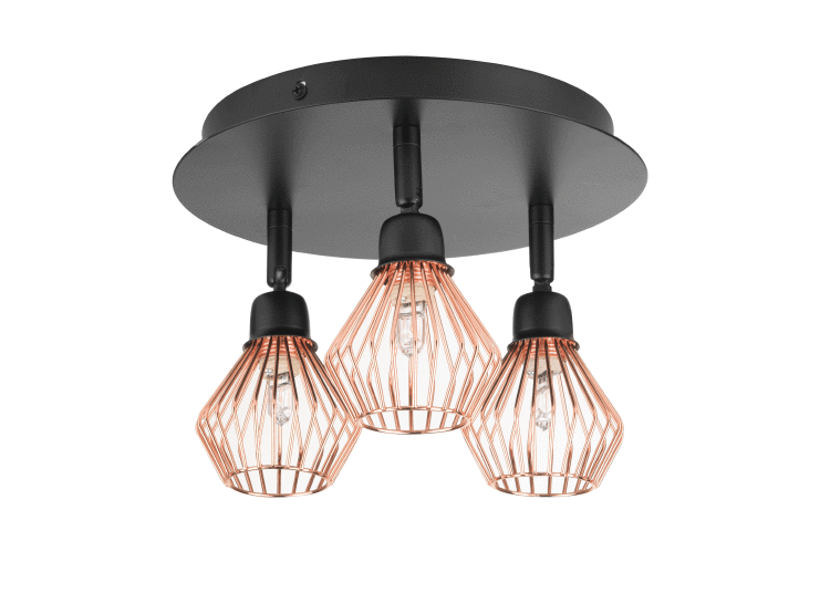 Závesná lampa Ventura M (čierna medená)