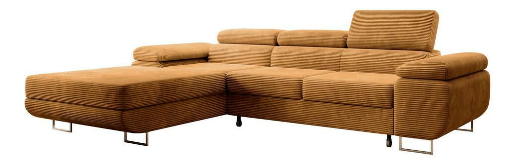 Rohová sedacia súprava Grande (L) (horčicová + chrómová)