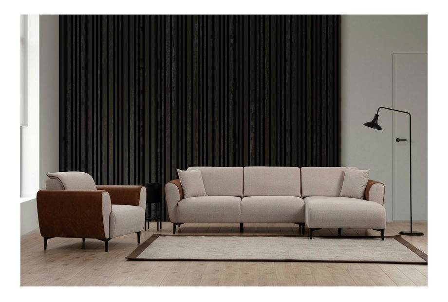 Colțar Aronaso (D) (Bej + scorțișoară)