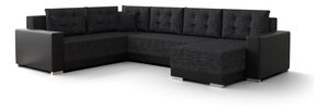 Rohová sedačka v tvare U Odyssey 3 (čierna + sivočierna) (L)