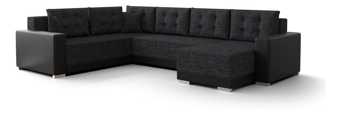 U alakú sarokkanapé Odyssey 3 (fekete + szürkésfekete) (B)