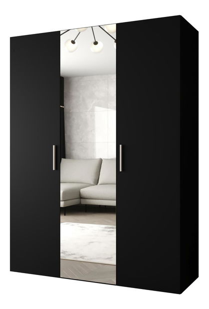 Ormar za garderobu 150 cm Borry 2 (crna + srebrna)