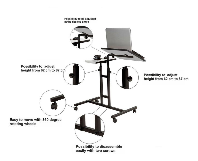 Stalak za notebook Pobenu 8 (bijela + crna)