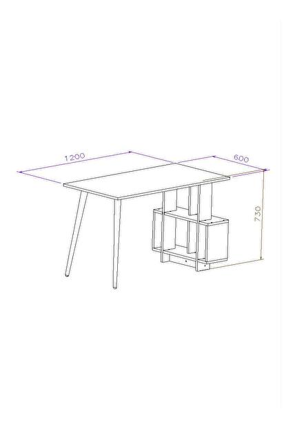 Radni stol Mavade 6 (antracit + hrast) 