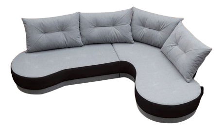 Rohová sedačka Adam (svetlosivá + čierna) (P)