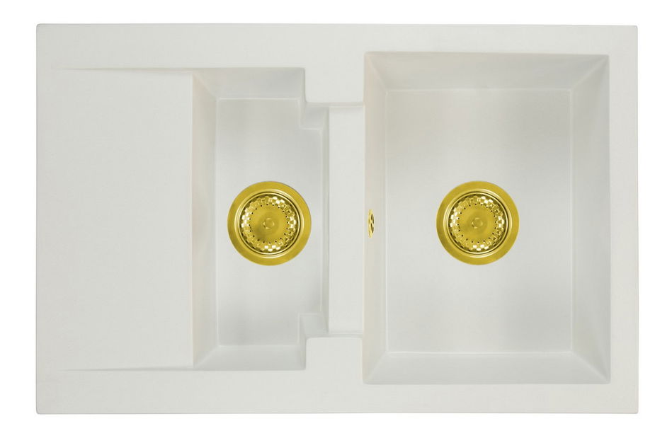 Mosogató Dortuna (fehér) (2 csaplyukkal) (B)