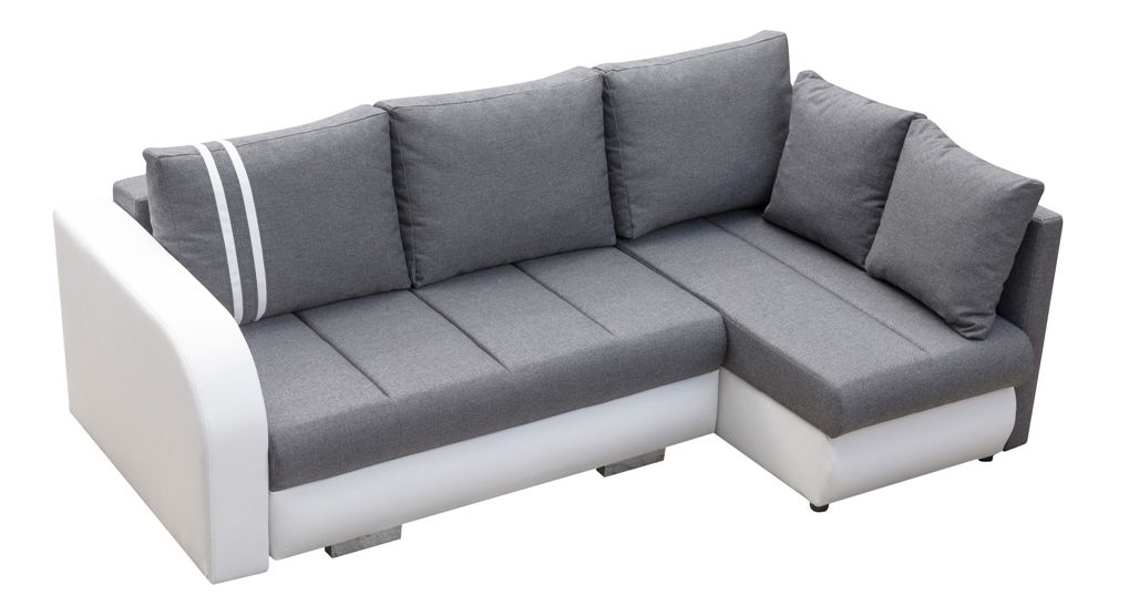 Sarok kanapé Rubella (szürke + fehér) (J)