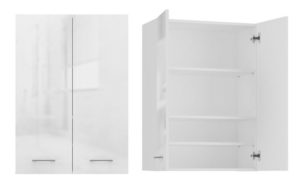 Závesná kúpelňová skrinka Perdieron 2 (lesk biely)