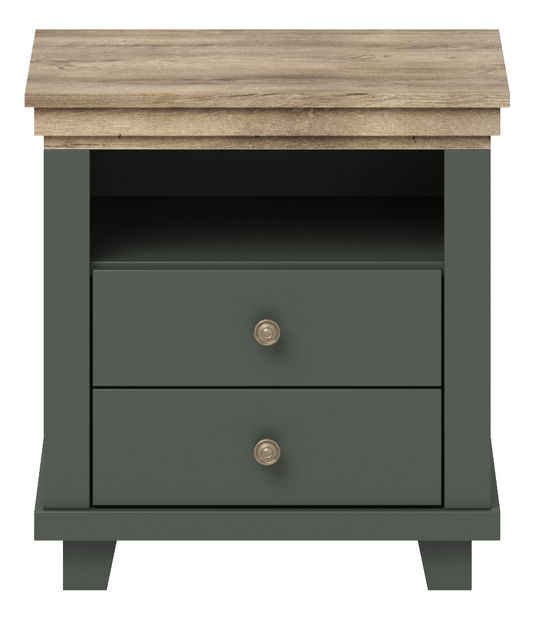 Noćni stolić Elvina S Typ 22 (zelena + hrast lefkas) *rasprodaja