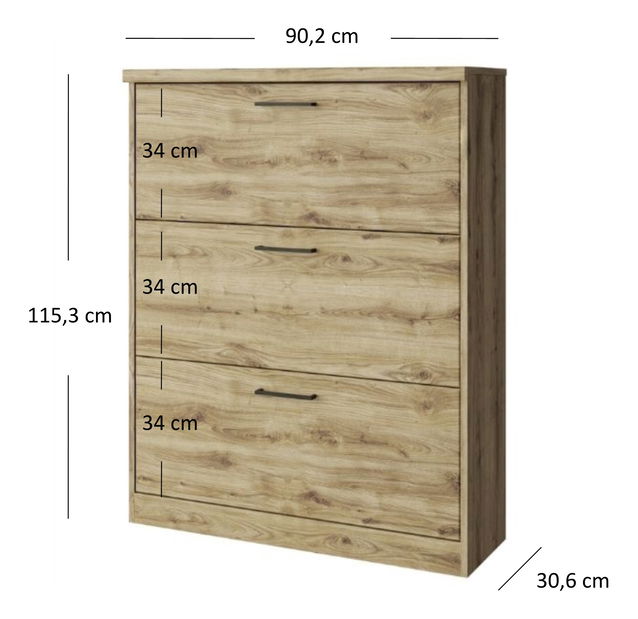 Cipőtároló Deloris 3K (navarra tölgy)