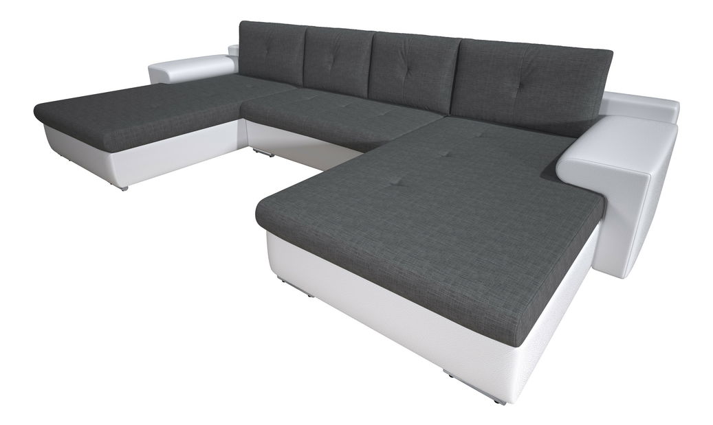 Rohová sedačka U Marlon (sivá + biela) (P)