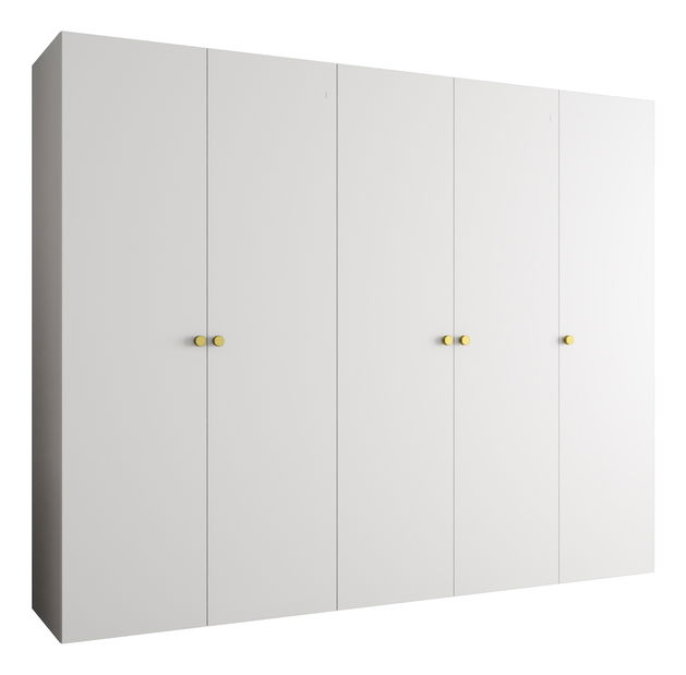 Ormar za garderobu 250 cm Parna 1 (bijela + zlatna)