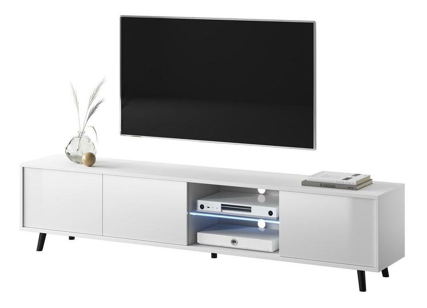 Masă TV Gal (cu iluminat) (alb)