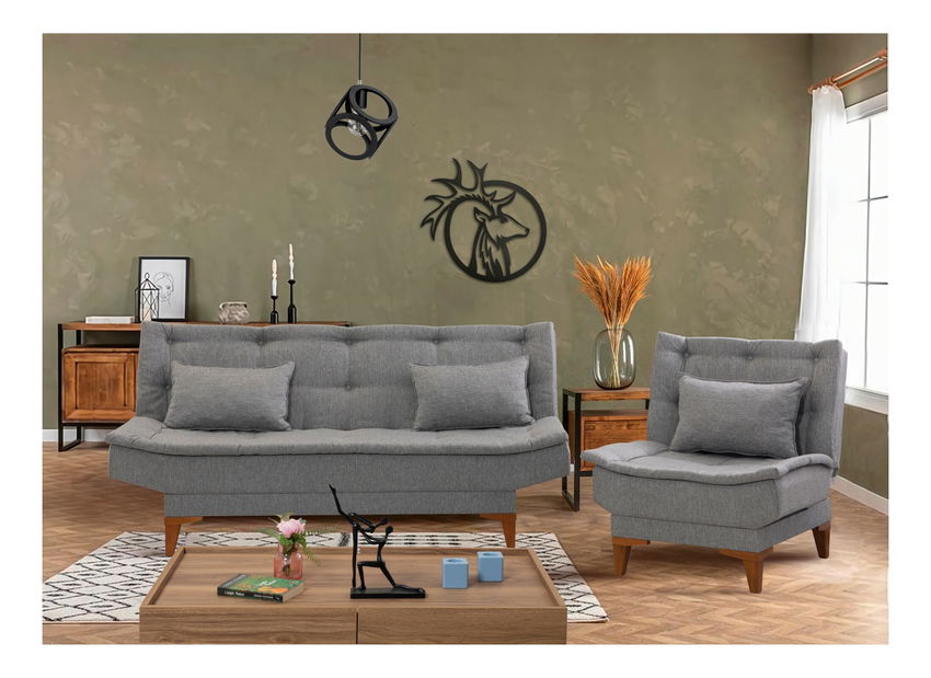 Ülőgarnitúra 3+1 Santic (szürke)