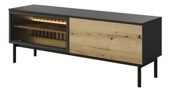 TV Stolík/Skrinka Lenge 150 (čierna + dub coast evoke)