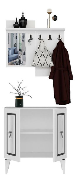 Predsieňová zostava Tideno (biela + strieborná) 