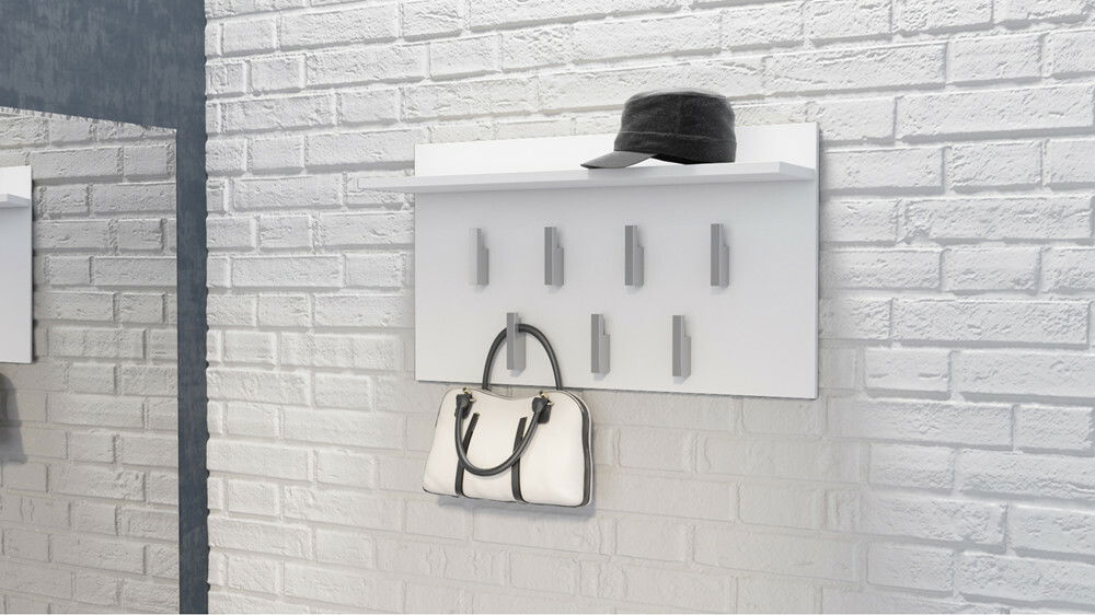 Vešiakový panel Fortalecio 1 (biela matná)