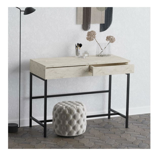 Toaletni stolić Lio (travertin) (s ogledalom)