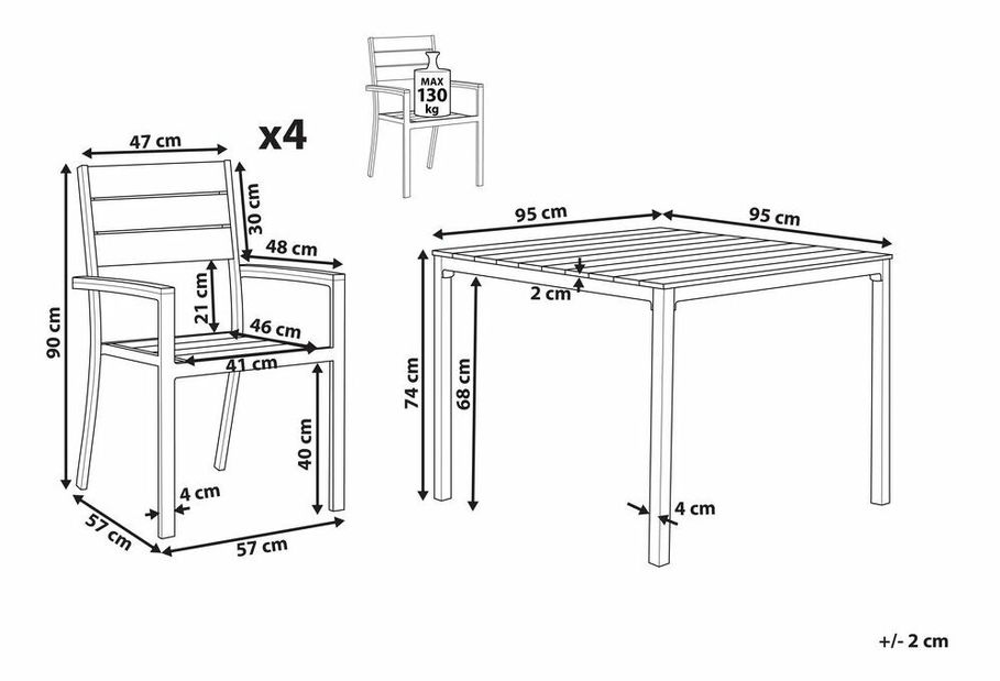 Záhradná zostava Praza (svetlé drevo)