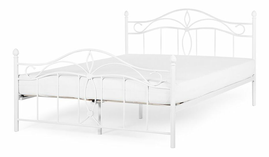 Manželská posteľ 180 cm ANTALIA (s roštom) (biela) *výpredaj